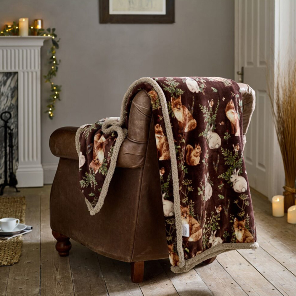 Deyongs Wine Woodland Wildlife Throw 140 x 180cm Image 2