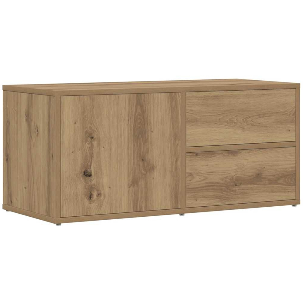 vidaXL Single Door 2 Drawer Artisan Oak TV Cabinet Image 2