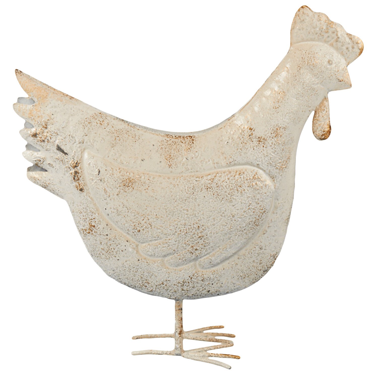 Metal Chicken Ornament - White Image 1