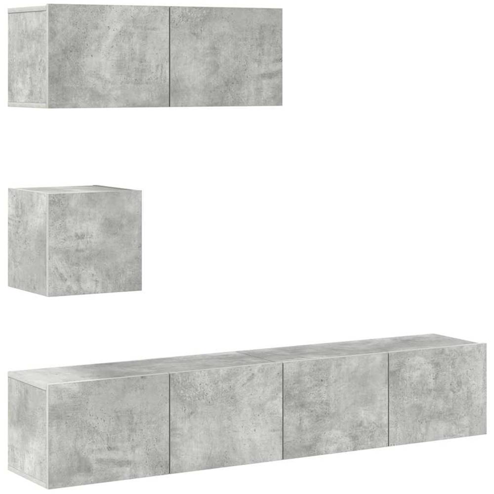vidaXL 7 Door Concrete Grey Wall Mounted TV Cabinet Image 2