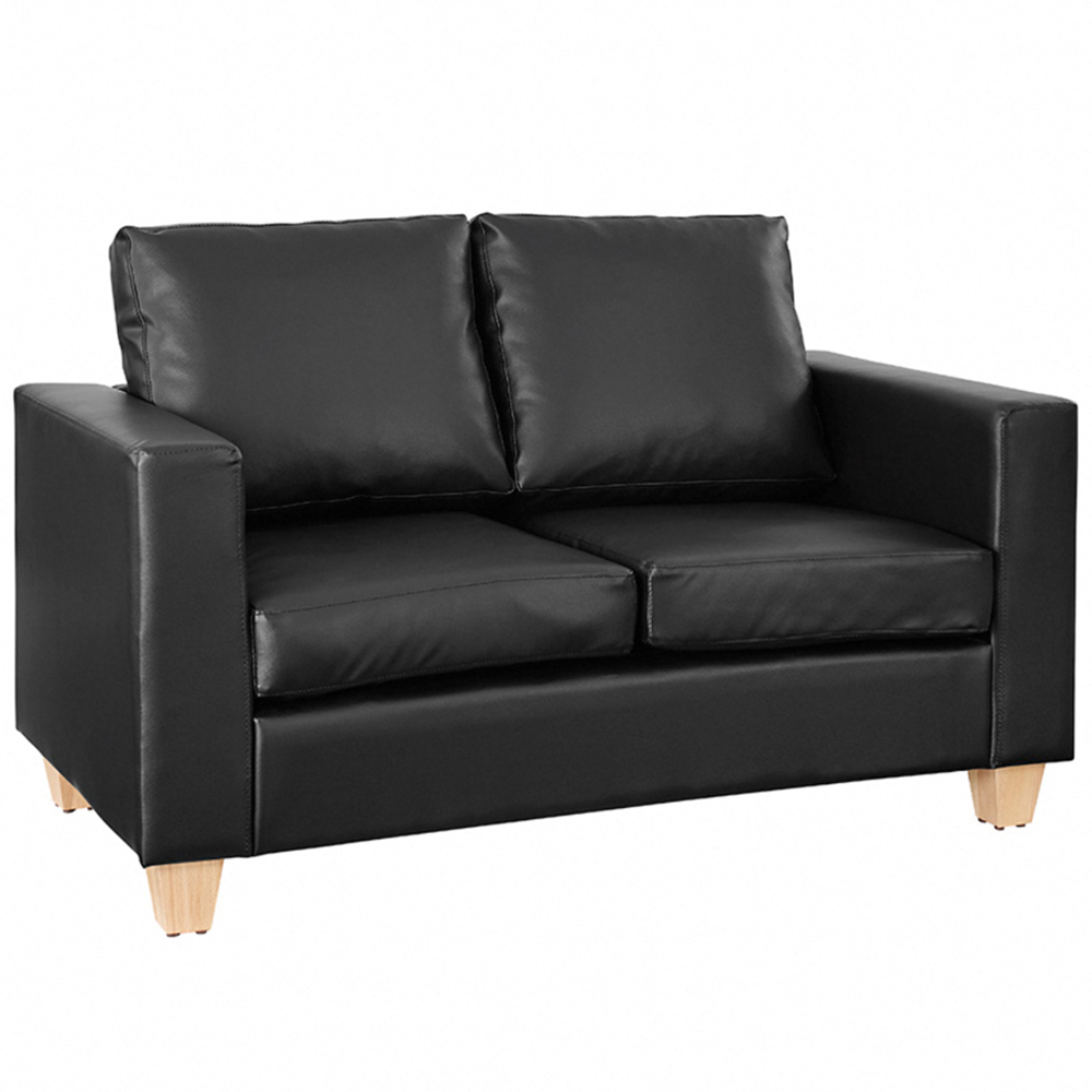 Home Detail Enderby 2 Seater Black Faux Leather Sofa in a Box Image 2