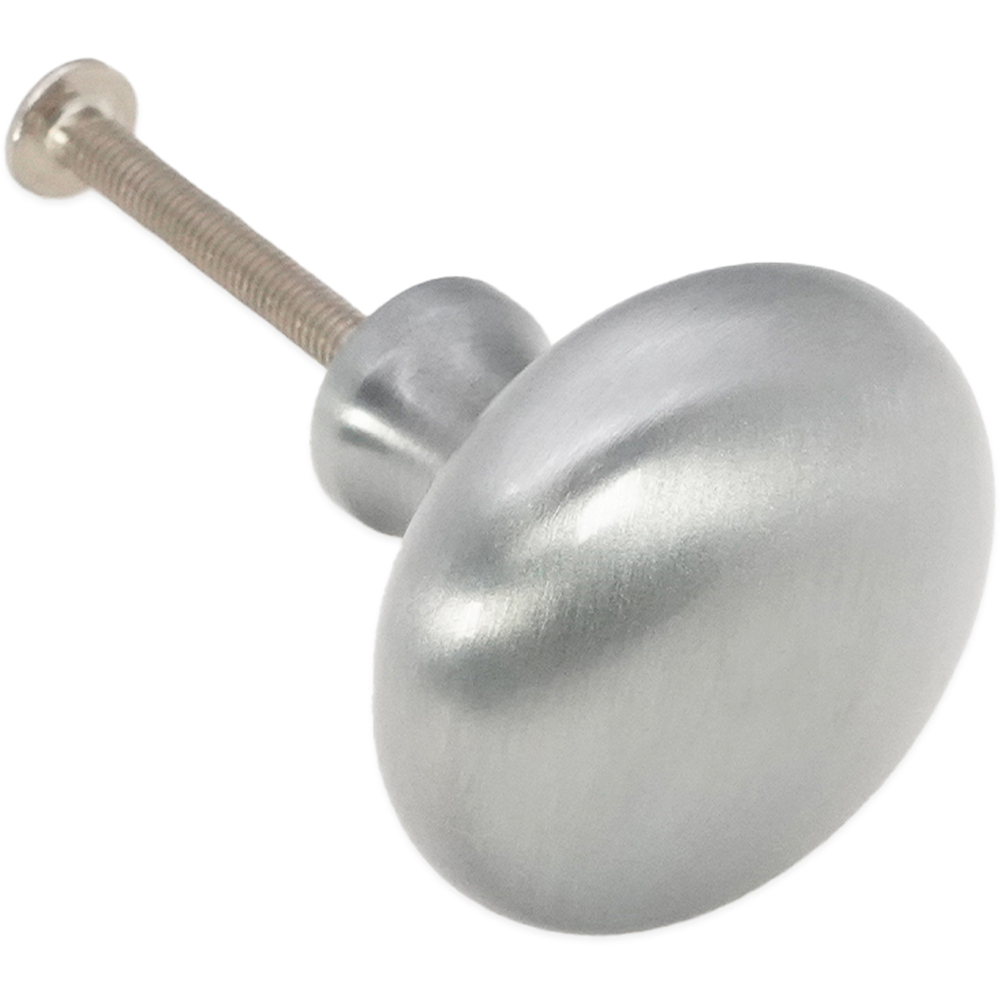 Spira Brass Mushroom Satin Chrome Large 38mm Cupboard Knob Image 3