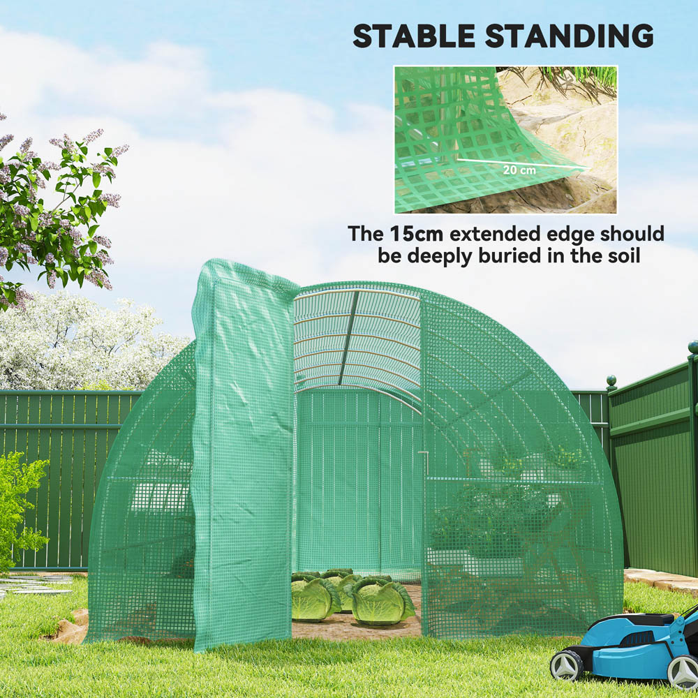 Outsunny Green Steel 10 x 20ft Walk In Polytunnel Greenhouse Image 6