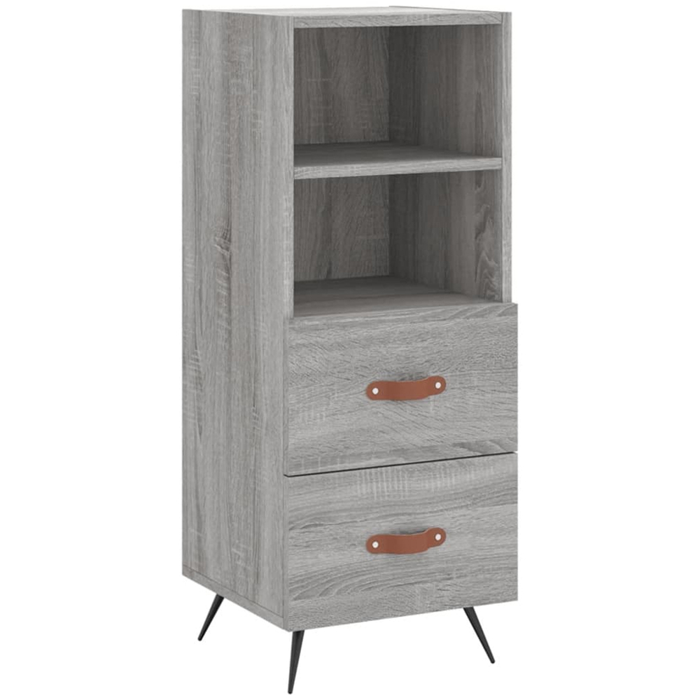 vidaXL Single Door 2 Drawer 2 Shelf Grey Sonoma Highboard Image 5