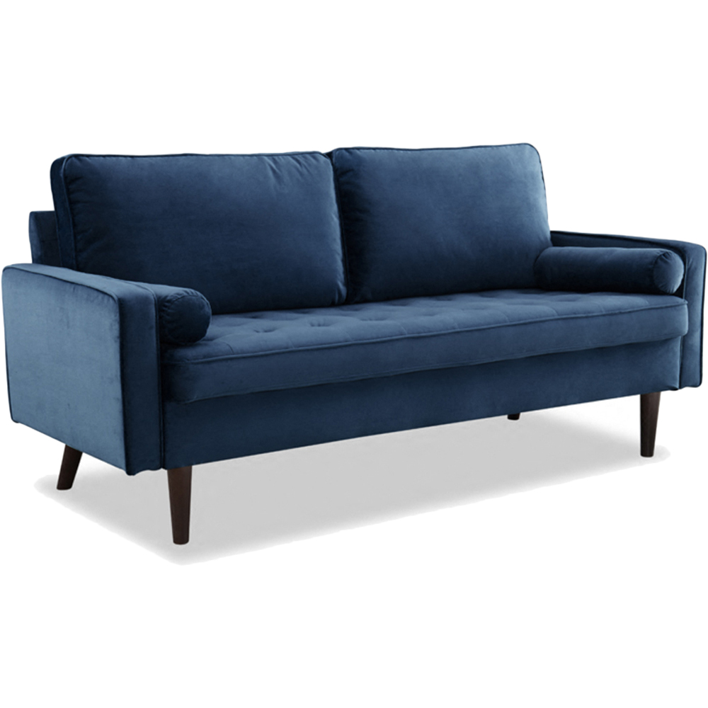 Home Detail Scott 3 Seater Blue Velvet Sofa Image 2