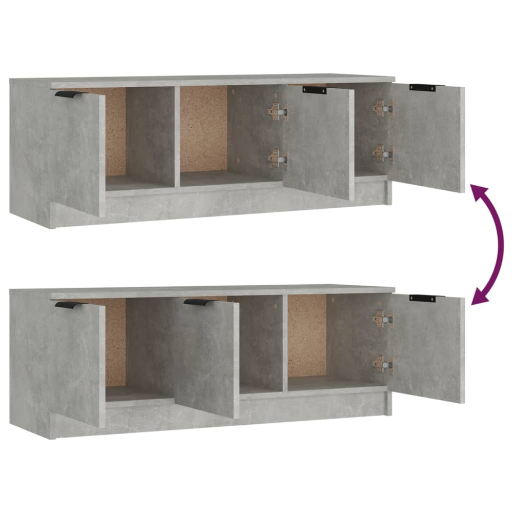 vidaXL 3 Door Concrete Grey TV Cabinet Image 8