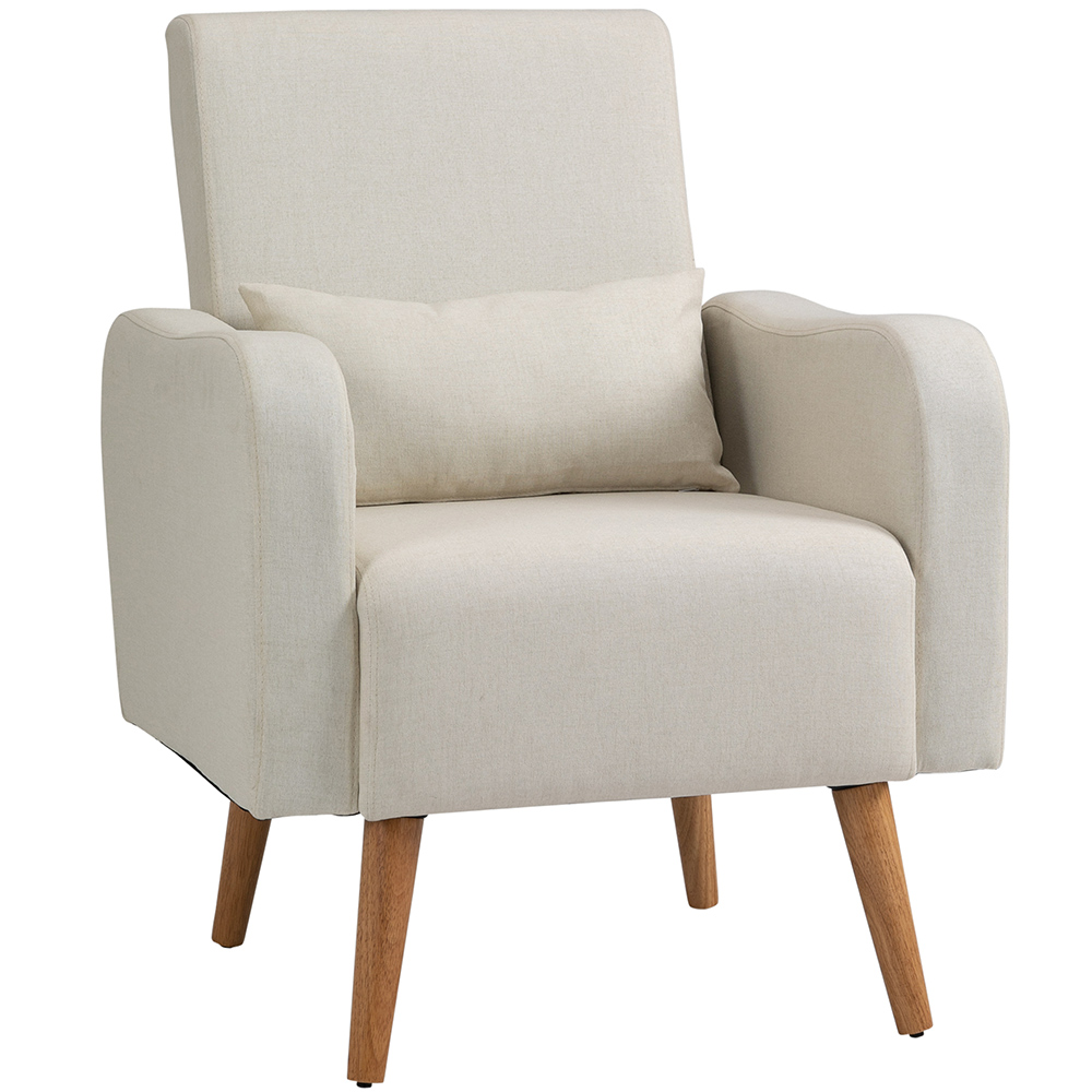 Portland Cream Linen-Touch Accent Armchair Image 2
