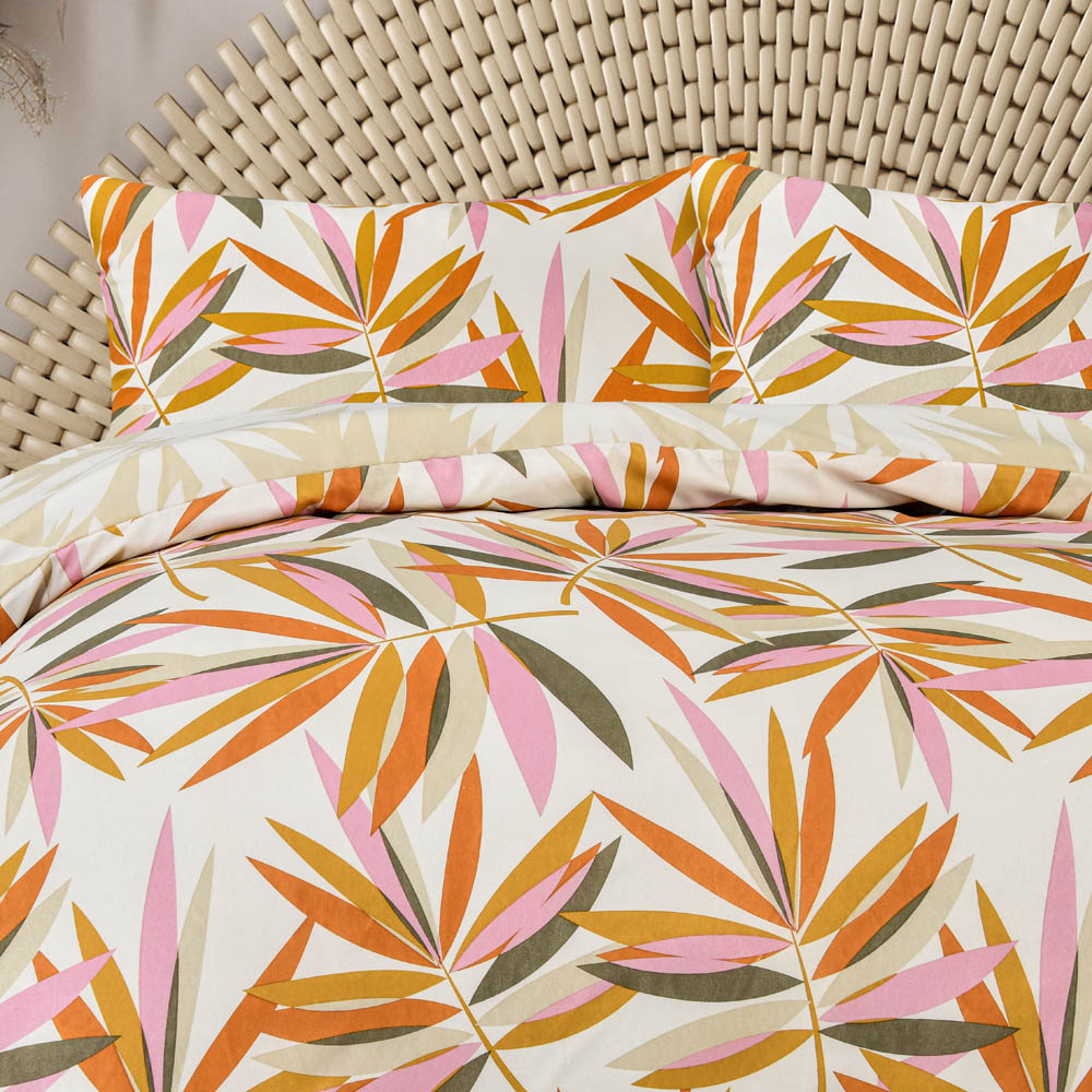 Smart Living Double Bright Leaves Reversible Duvet Set Image 6
