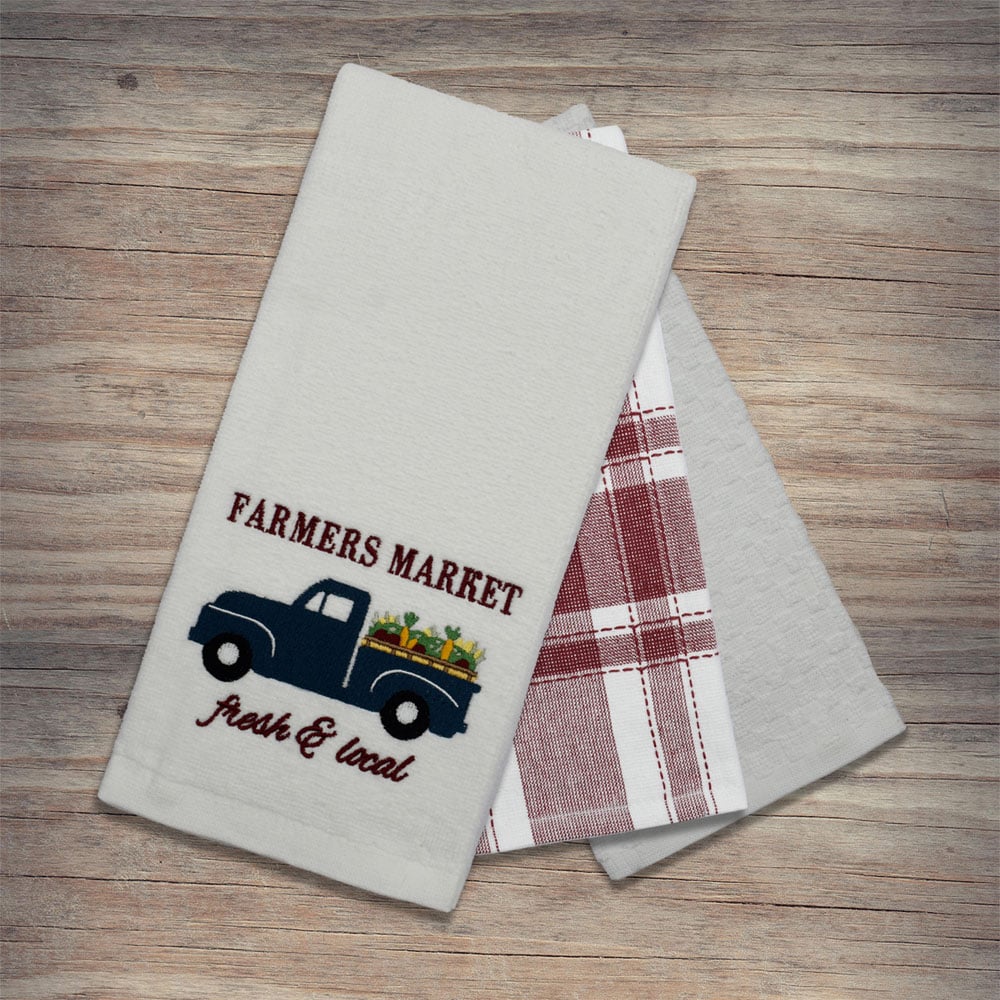 Kitchen Trends 3 Piece Farmers Market Tea Towel Set Image 2