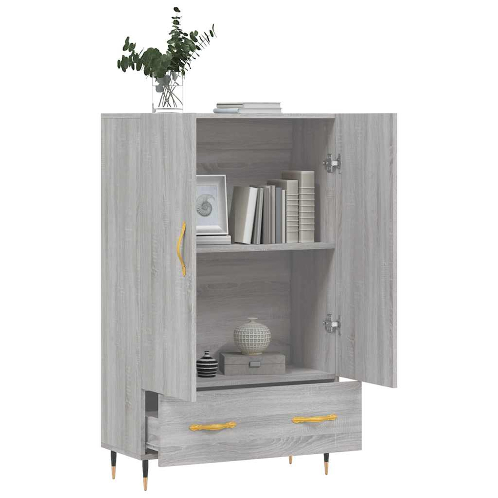 vidaXL 2 Door Single Drawer Grey Sonoma Highboard Image 4