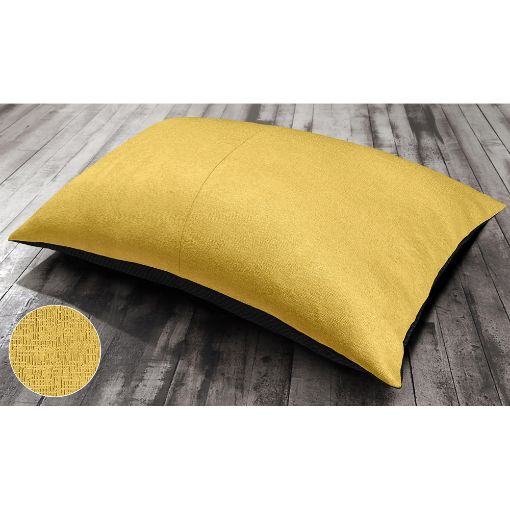Velosso Yellow Textured Plain Non-Slip Floor Lounging Cushion 58 x 85cm Image 2