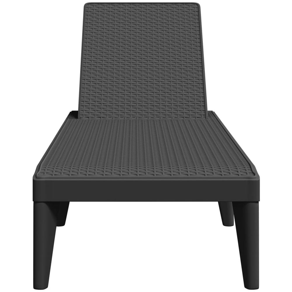Walplus Anthracite Rattan 4 Position Adjustable Sun Lounger Image 3