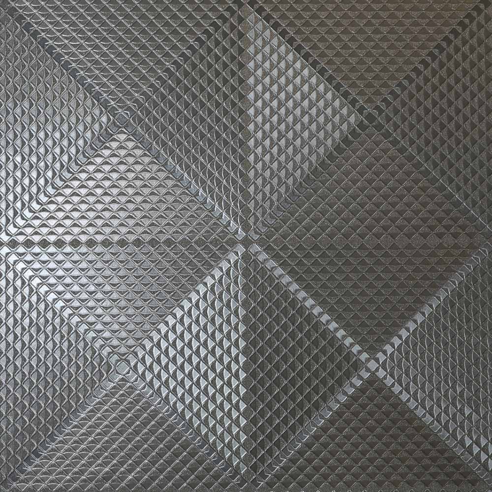 Arthouse Geo Diamond Foil Gunmetal Wallpaper Image 1
