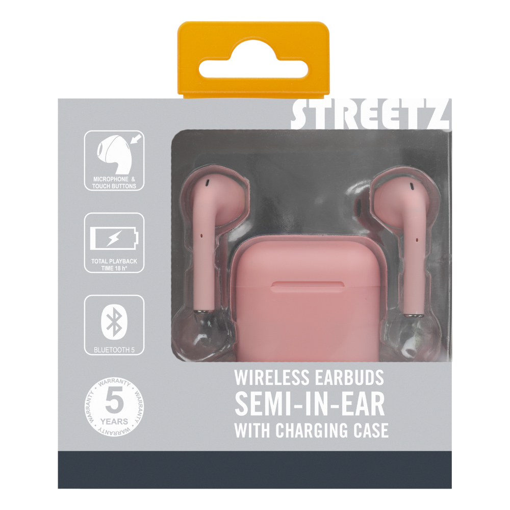 Streetz Pink True Wireless Stereo Semi-in-Ear Ear Buds Image 4