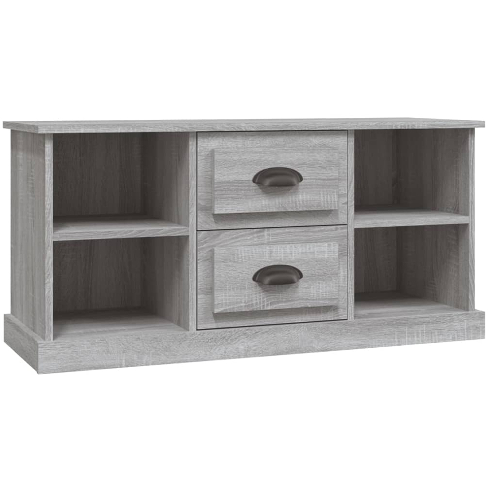 vidaXL 2 Drawer 4 Shelf Grey Sonoma TV Cabinet Image 2