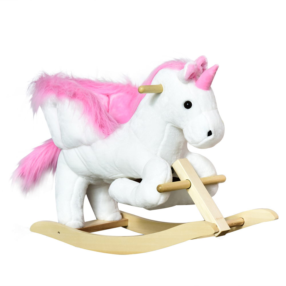 Tommy Toys Rocking Unicorn Baby Ride On Pink and White Image 1