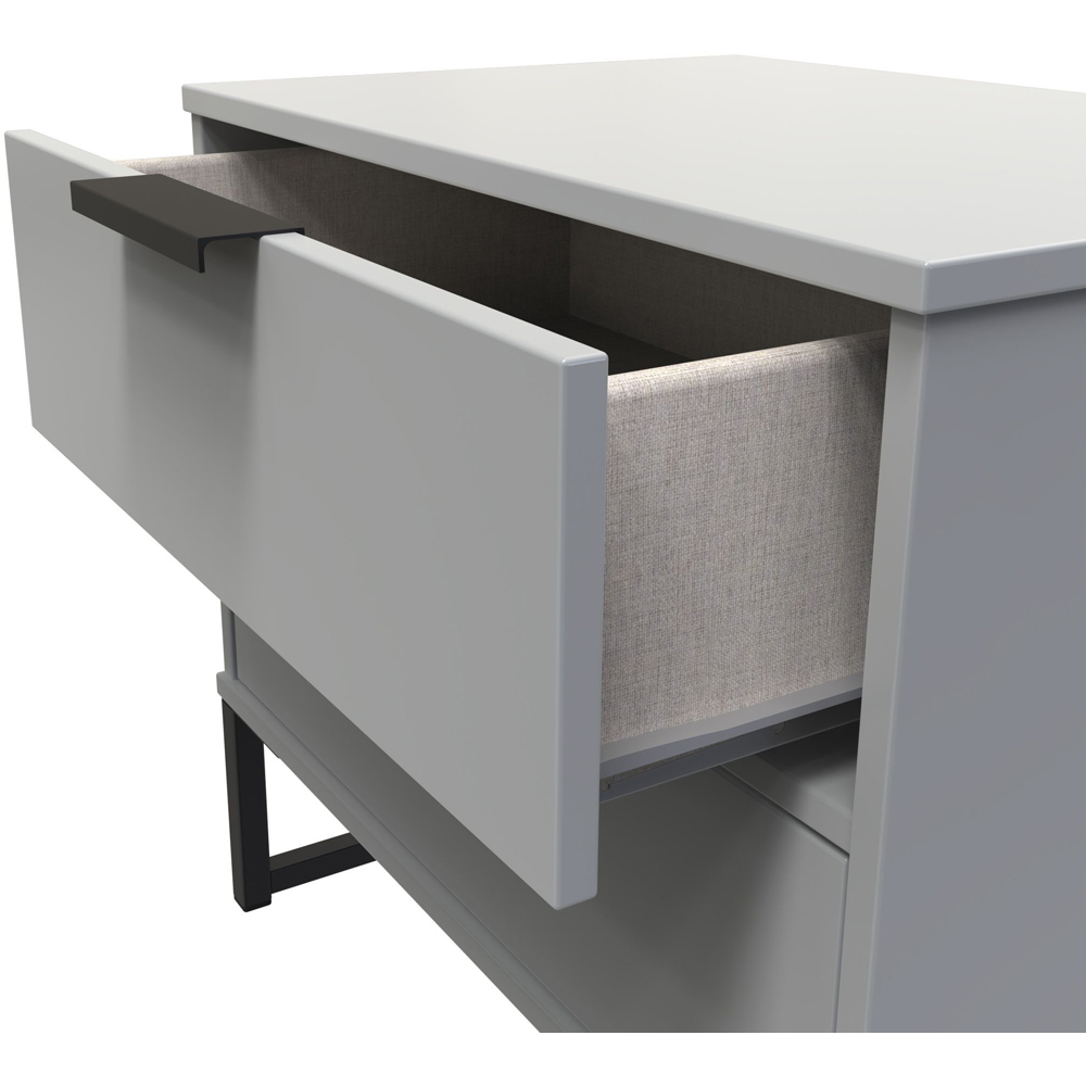 Crowndale Diego 2 Drawer Dusk Grey Bedside Cabinet Ready Assembled Image 5