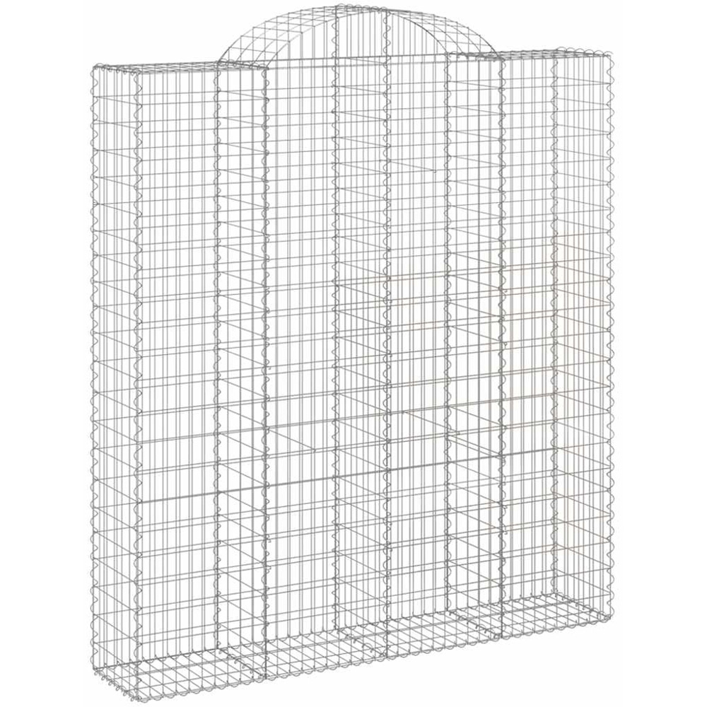 vidaXL Silver Galvanised Iron Arched Gabion Basket 200 x 50 x 220/240cm 9 Pack Image 1