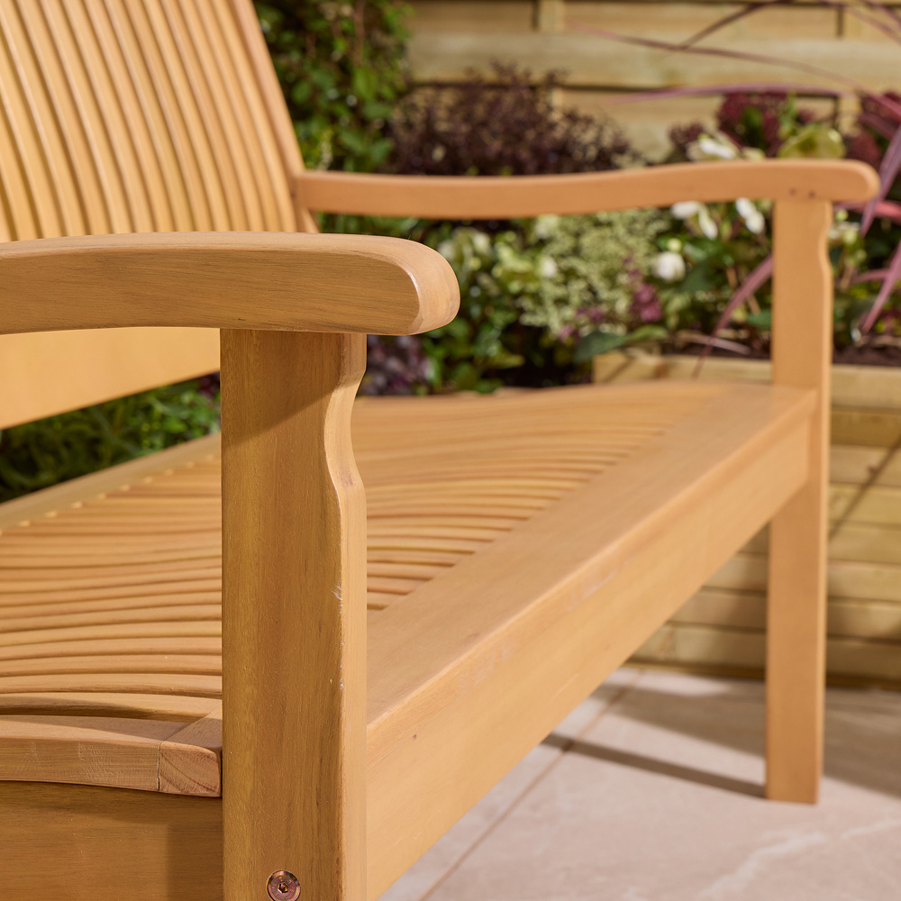Rowlinson Farnham 3 Seater Natural Garden Bench Image 4
