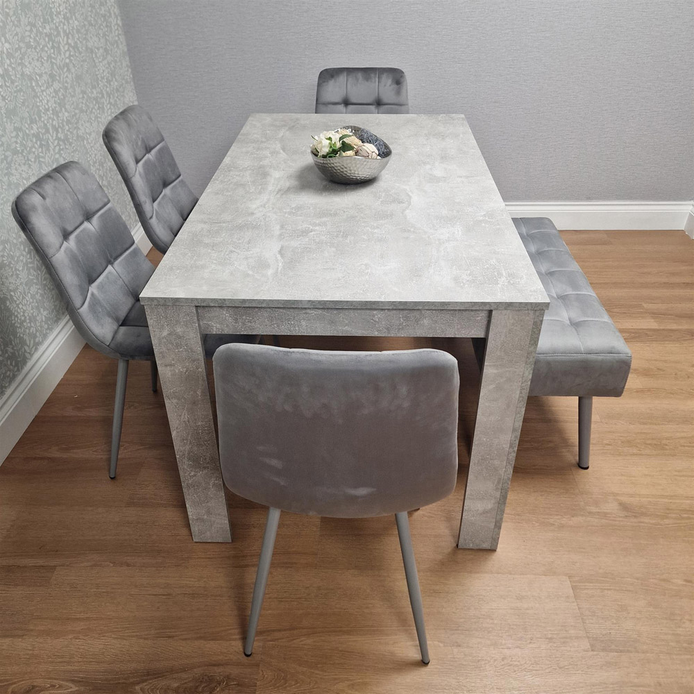 Kosy Koala 6 Seater Stone Dining Set Grey Image 4