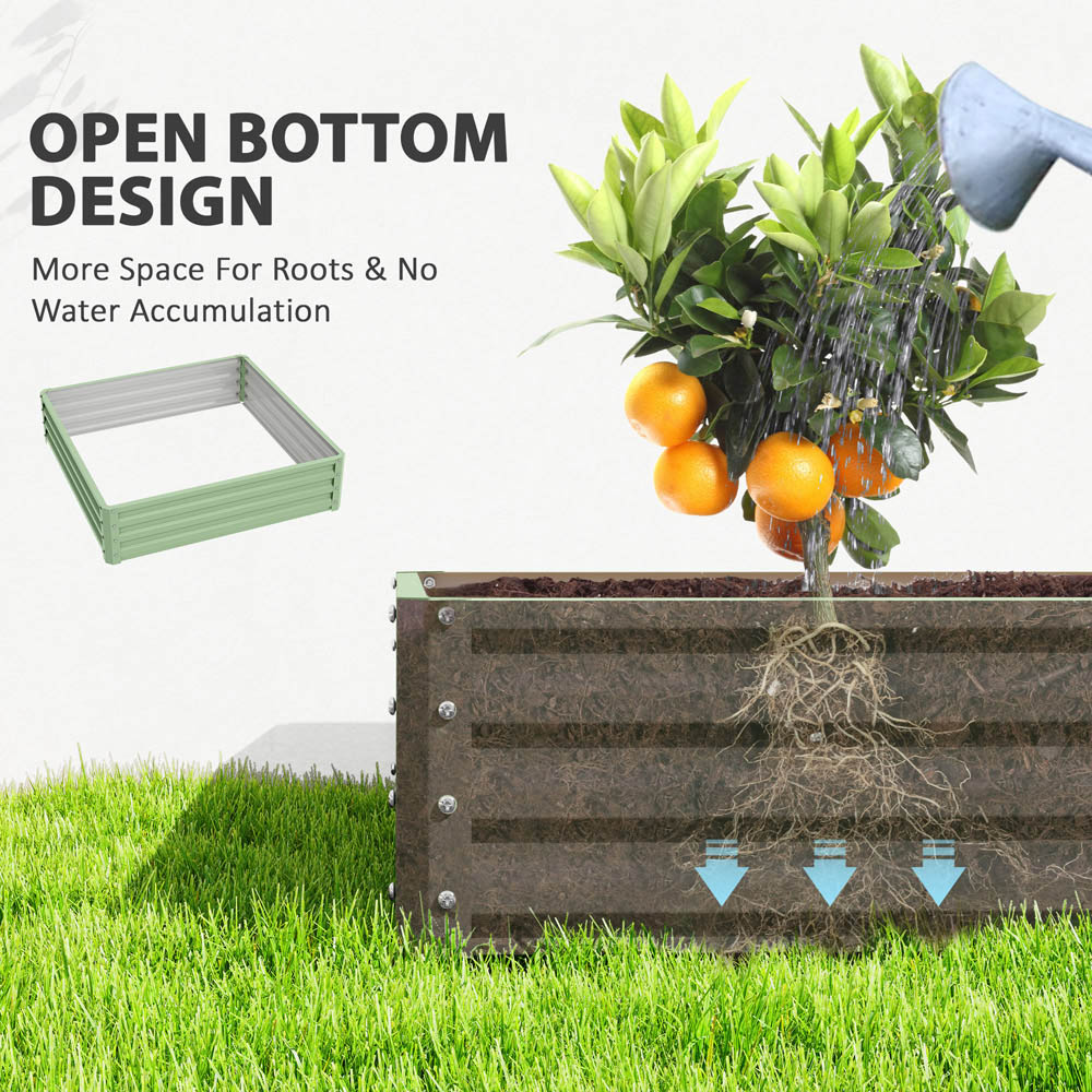 Outsunny Light Green Metal Raised Garden Bed 120 x 120cm Image 6