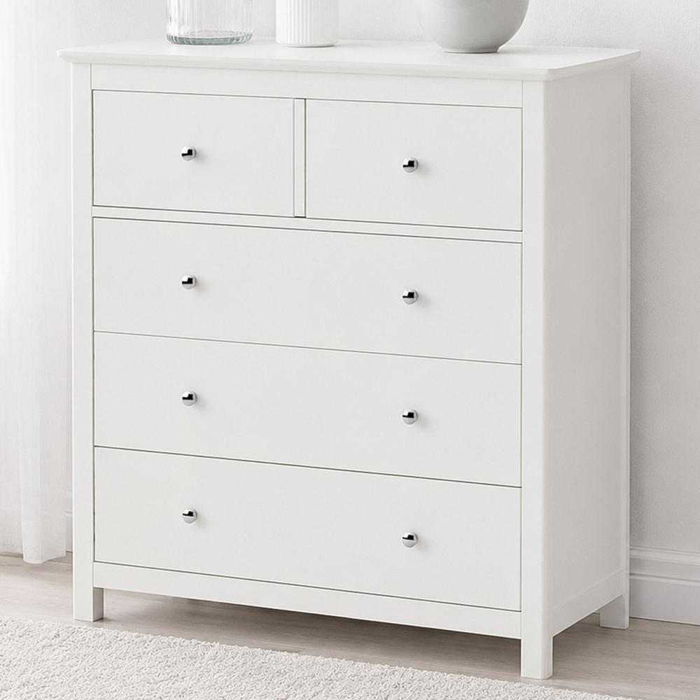 Core Products Nairn 5 Drawer White Chest of Drawers Image 1