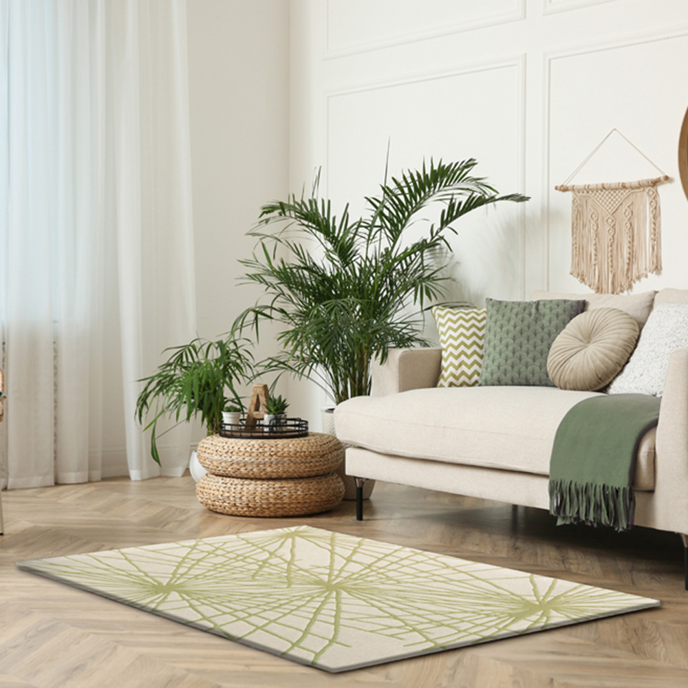 Esselle Home Aura Starburst Natural and Sage Green Rug 120 x 170cm Image 2