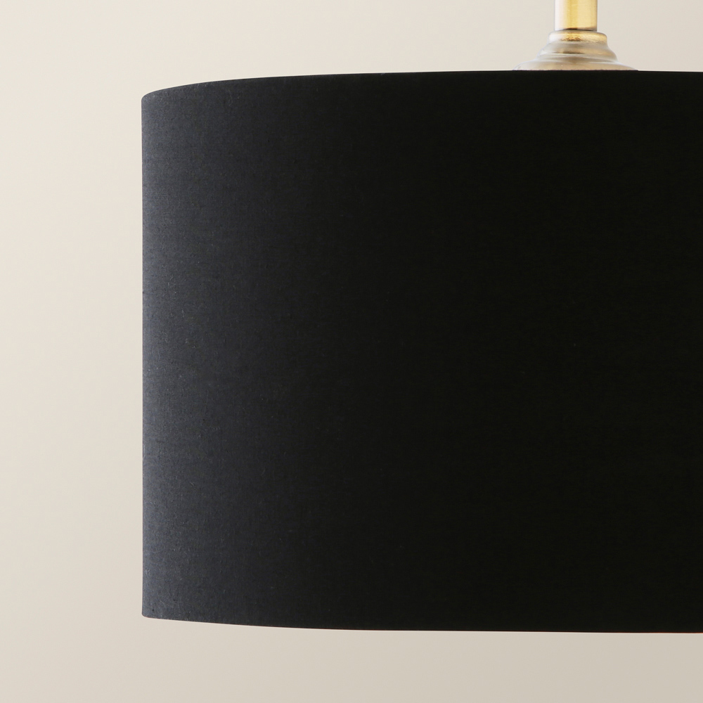 ValueLights Reni Black and Chrome Drum Shade 3 Drop Bar Chrome Diner LED Ceiling Light Image 3
