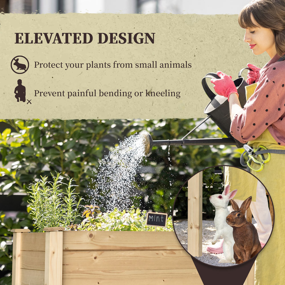 Outsunny Wooden Raised Planter Box Container 76 x 46 x 86cm Image 5