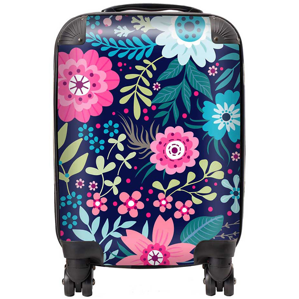 Warren Reed Designer Small Cute Colourful Flower Pattern Suitcase Image 1