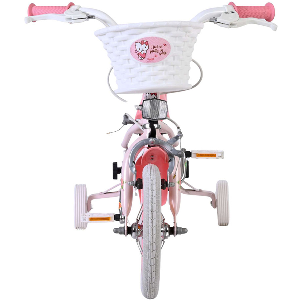 Volare Hello Kitty Kids 12 inch Pink Bike with Stabilisers and Basket Image 3