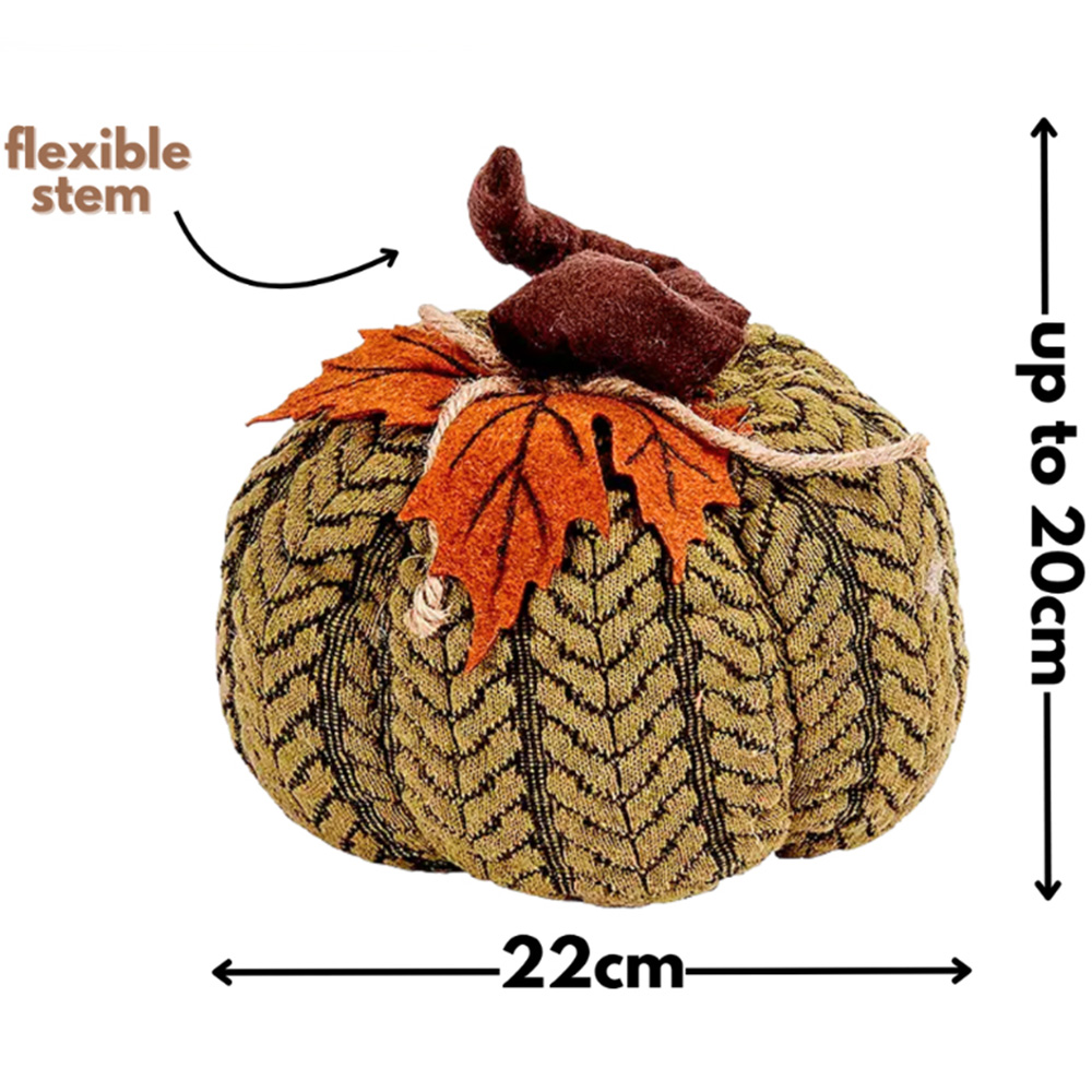 Garden Mile Green Plush Pumpkin Halloween Decoration Set 22cm 2 Pack Image 4