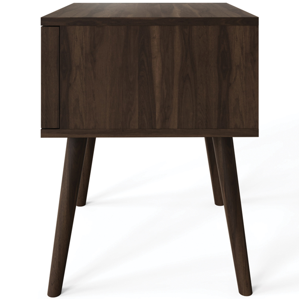 GFW Rowan Single Drawer Walnut Slatted Compact Lamp Table Image 4