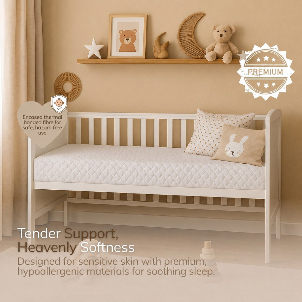 Opulent Home Waterproof Hypoallergenic Baby Cot Bed Mattress 120 x 60 x 15cm Image 4
