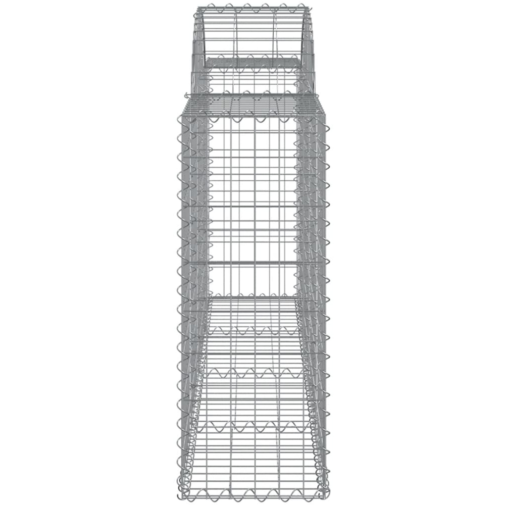 vidaXL Silver Galvanised Iron Arched Gabion Basket 200 x 30 x 80/100cm 13 Pack Image 3