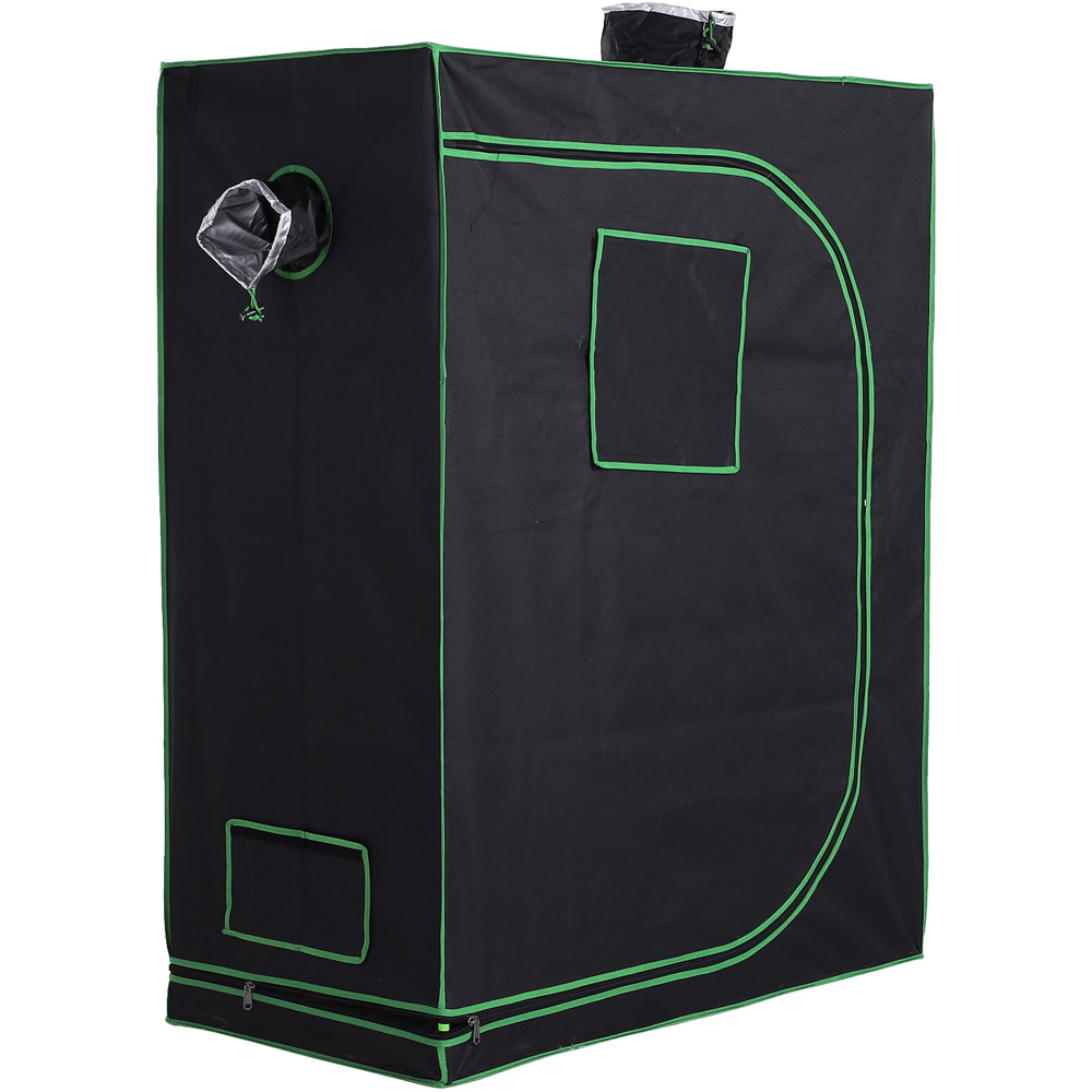 Outsunny Black and Green Oxford Fabric 3.9 x 1.9ft Hydroponic Grow Tent Kit Image 1