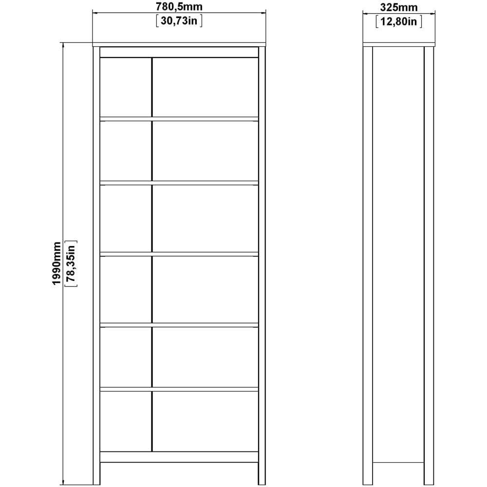 Florence Barcelona 6 Shelf Black Bookcase Image 9