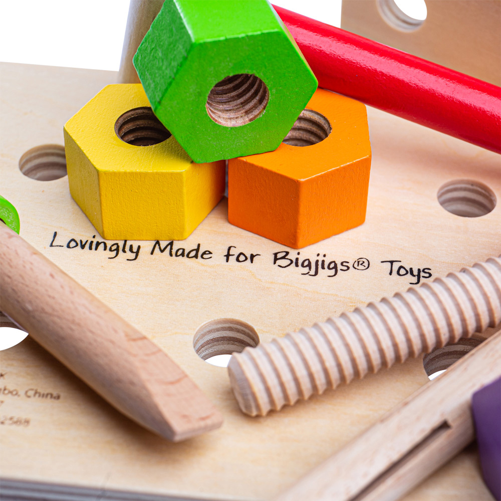 Bigjigs Toys Wooden Kids Workbench Multicolour Image 5