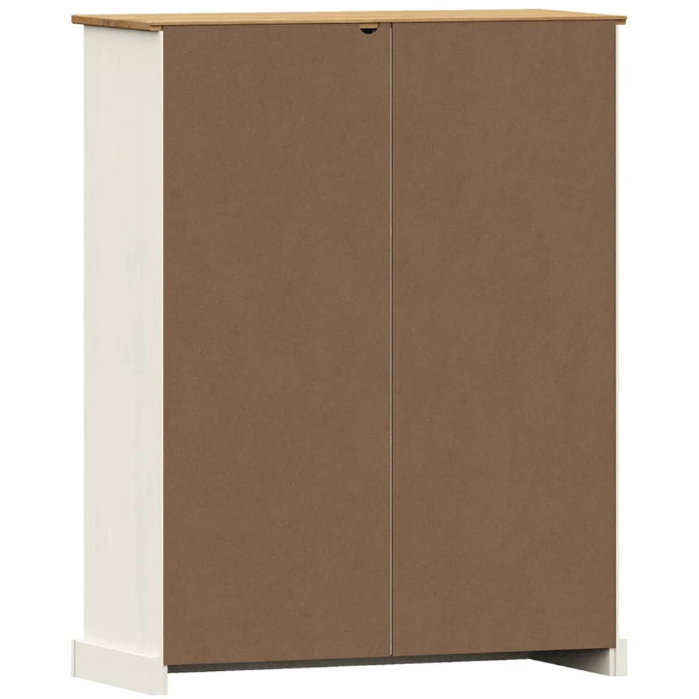 vidaXL 3 Door 3 Shelf White Pine Wood Bookcase Image 7