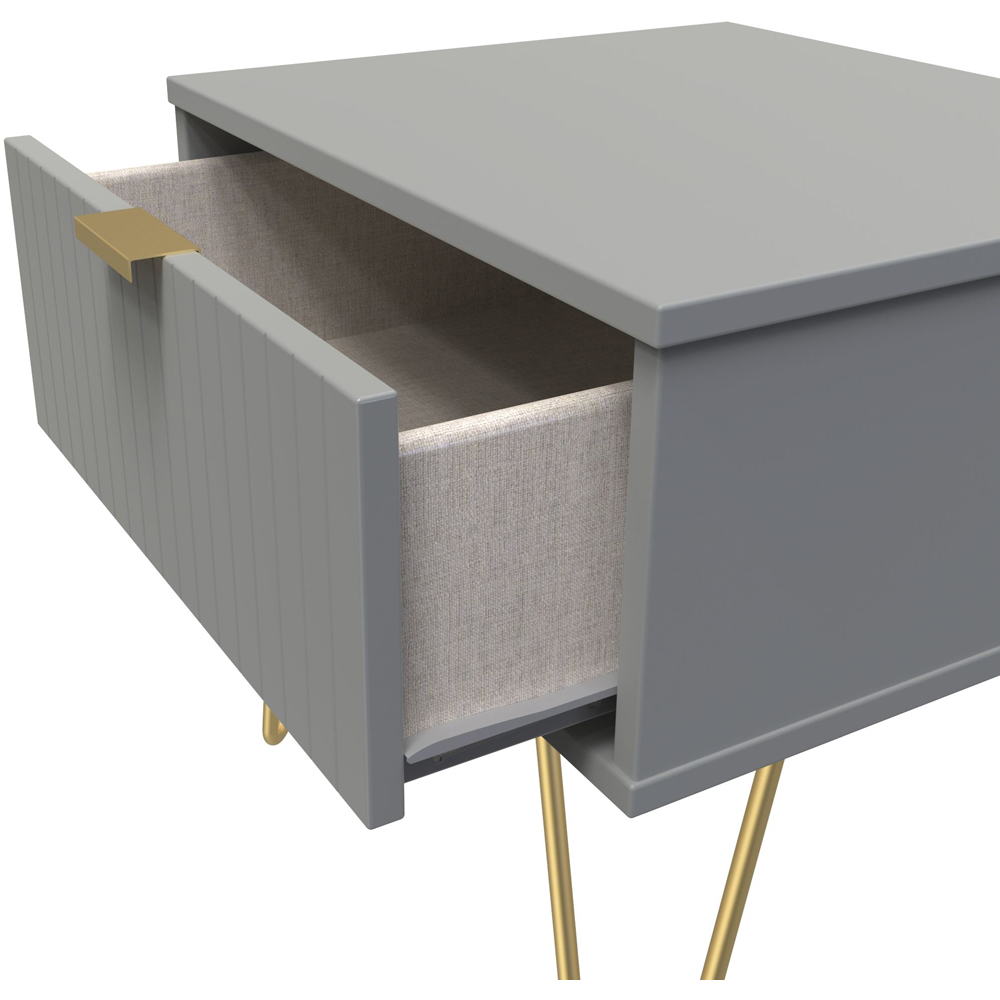 Crowndale Single Drawer Dusk Grey Bedside Table Ready Assembled Image 6