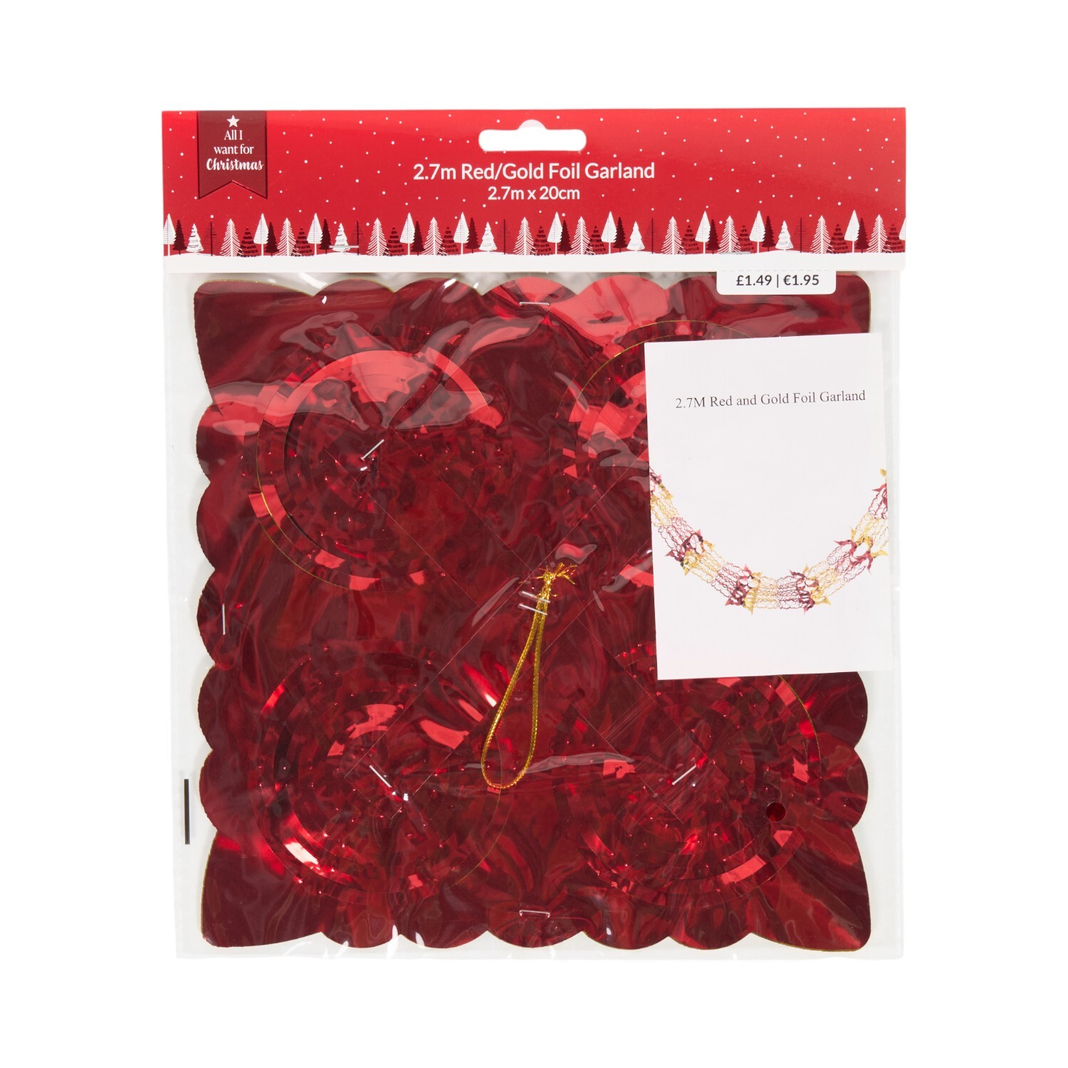 Red and Gold Foil Garland Image 1