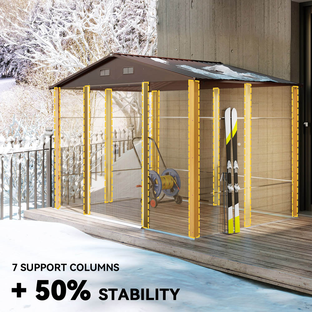 Outsunny 9.1 x 6.4ft Wood Effect Garden Shed with Sliding Door Image 5
