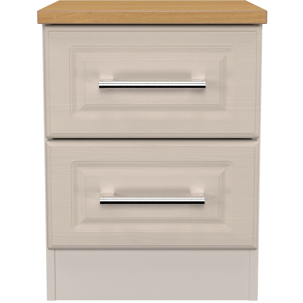 Crowndale Kent 5 Drawer Kashmir Ash and Modern Oak Compact Bedside Cabinet Ready Assembled Image 2