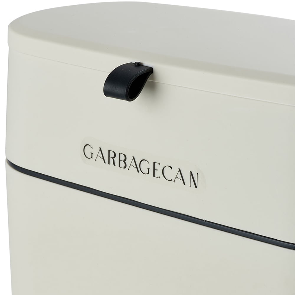 Living and Home Cream Hanging Trash Bin with Lid Image 5