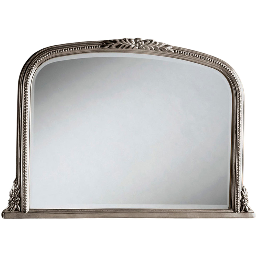 Yearn Silver Beaded Overmantle Bevelled Mirror 66 x 101cm Image 1