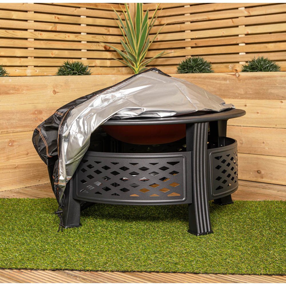 Samuel Alexander Black Waterproof Anti-UV Windproof Outdoor Protective Fire Pit Cover 60 x 82cm Image 4