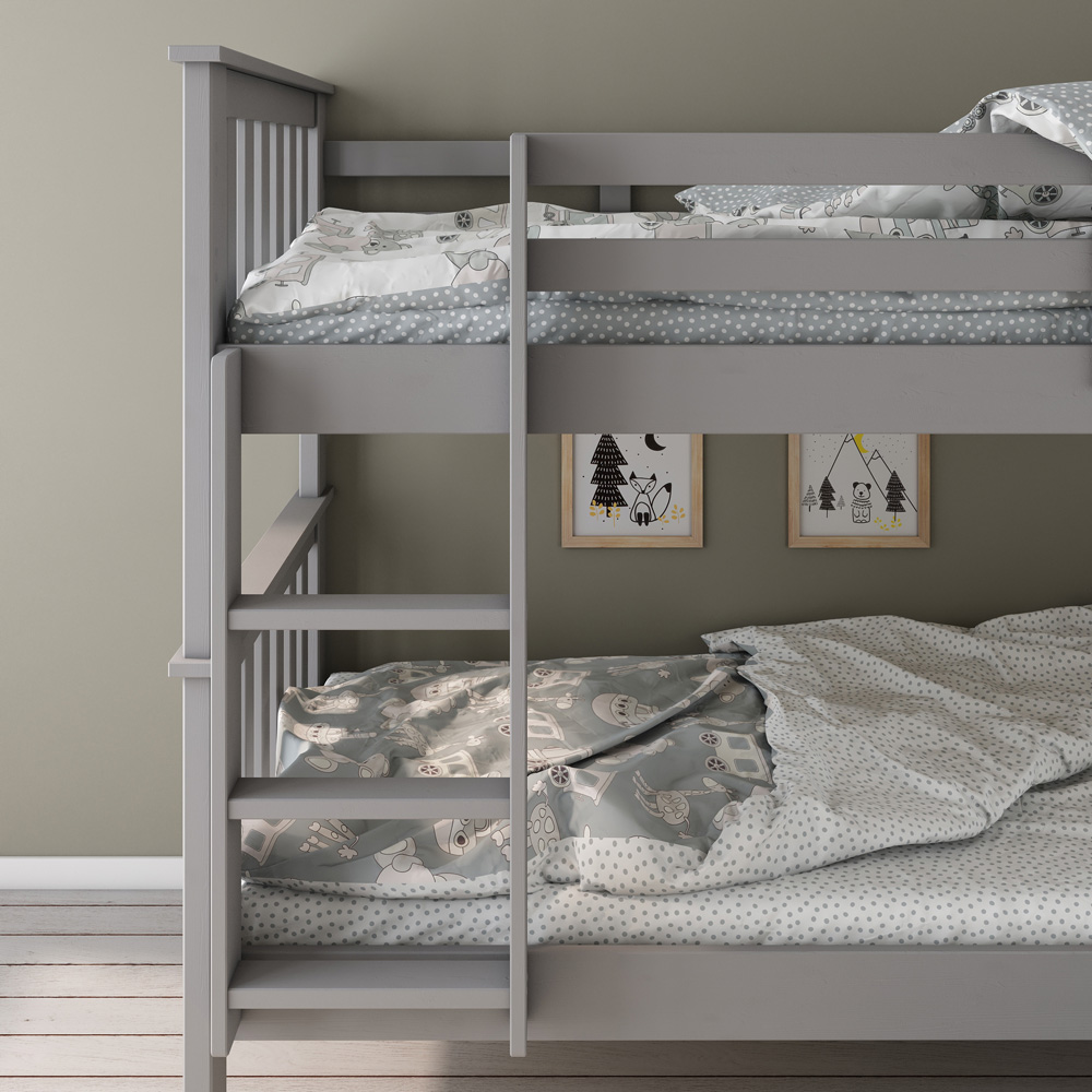 Carra Grey Bunk Bed with Spring Mattresses Image 4