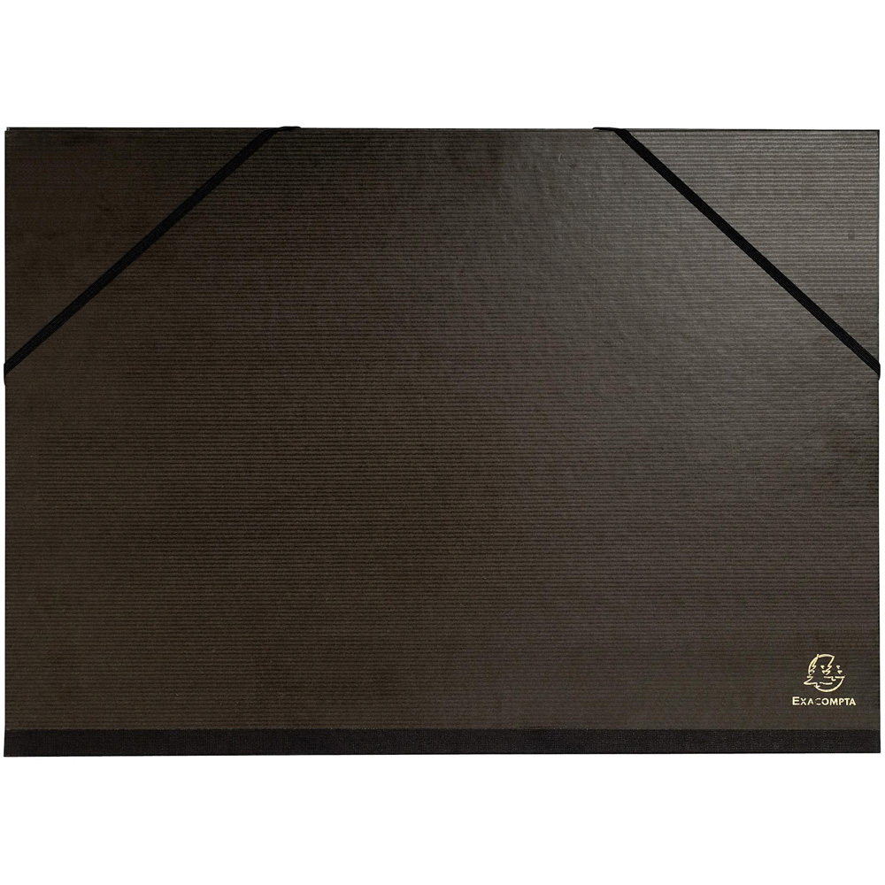 Exacompta Black Kraft Elasticated Portfolio Folder 10 Pack Image 1