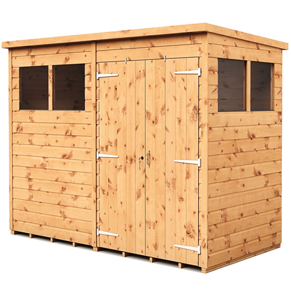 Empire Sheds 8 x 4ft Double Door Tongue and Groove Pent Garden Shed Image 1