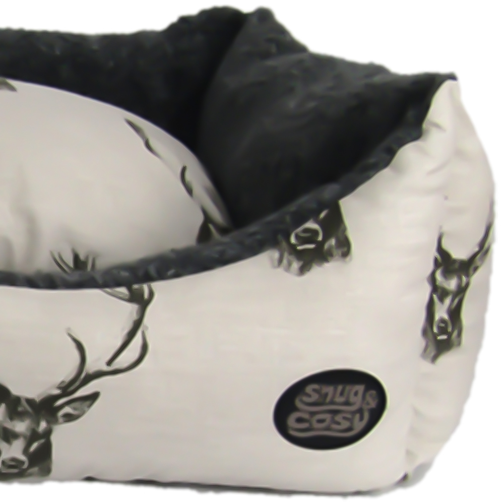 Snug & Cosy Large Rectangle Stag Print Dog Bed Image 3